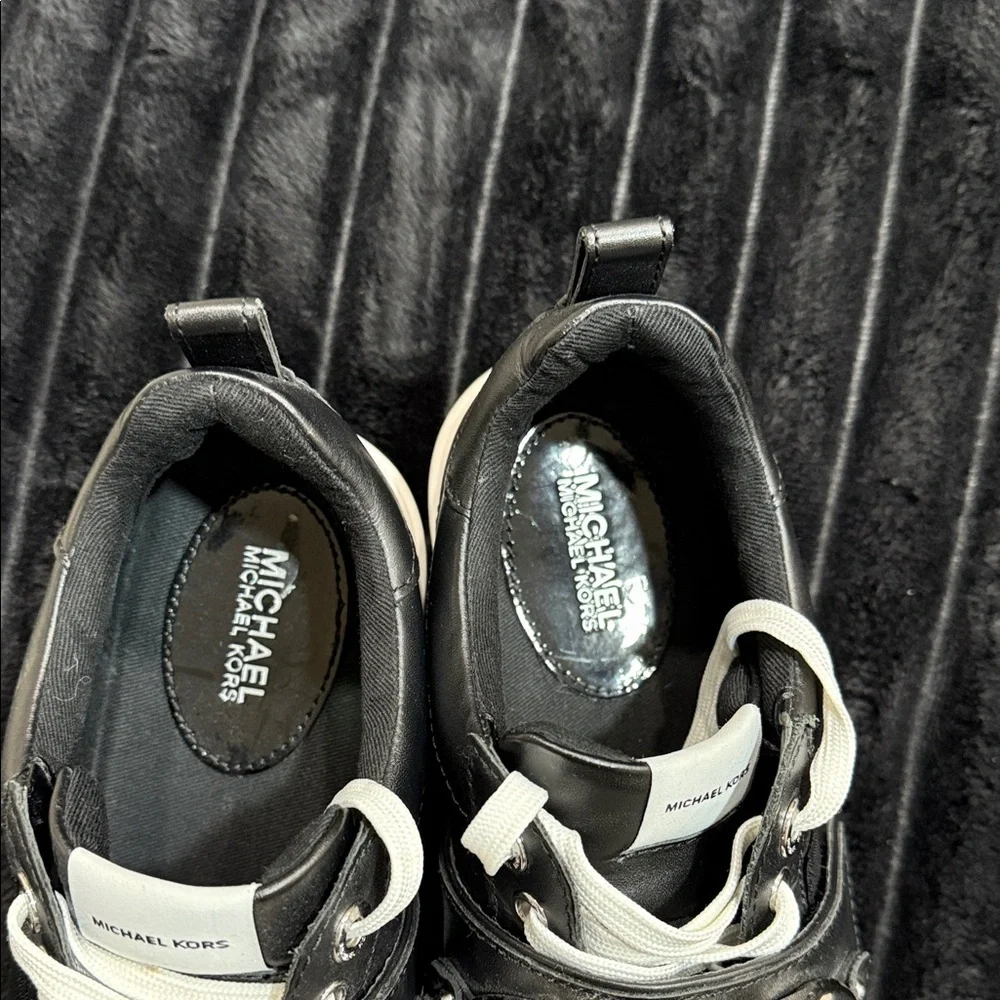 Michael Kors Black Sneakers with Silver Logo - Picture 3 of 4